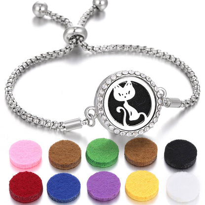 Bracelet Perfume Essential Oil Diffuser Locket Bracelet Charms Women Aroma Diffuser Jewelry - sumet.shop