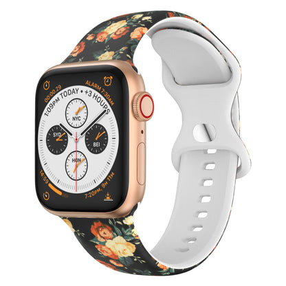 Compatible with Apple, Silicone Strap New Figure 8 Buckle Iwatch6 SE Silicone Printed Strap