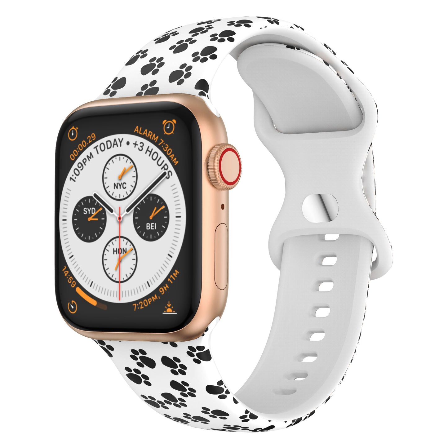Compatible with Apple, Silicone Strap New Figure 8 Buckle Iwatch6 SE Silicone Printed Strap