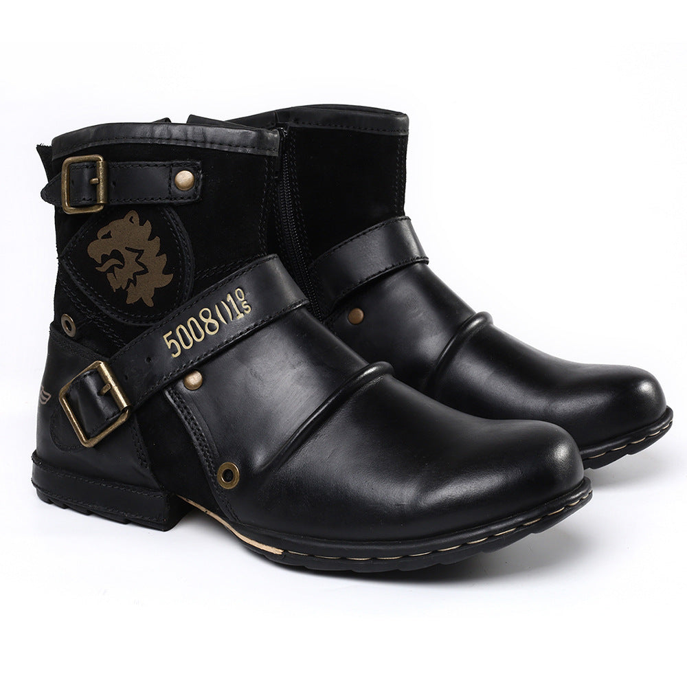 Martin Shoes Men Western Denim Color Changing Martin Shoes Men