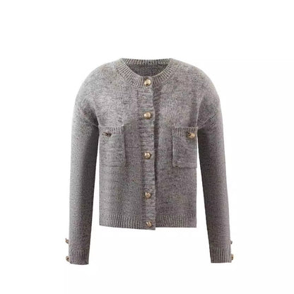 Sweaters Cardigan Women's American-style Gray Sweaters Cardigan