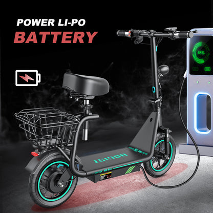 Electric Scooter Motor Power 500W Battery Capacity 48V 15Ah