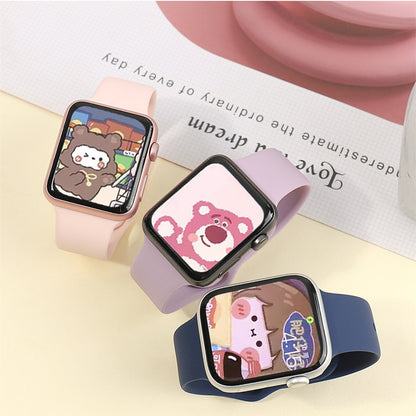 Monochrome Silicone Stud Buckle Watch Strap