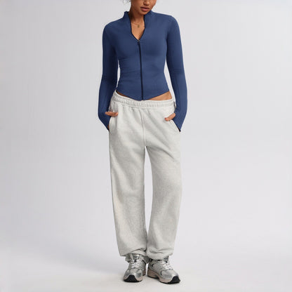 Figure-flattering Zip-up Sports Jacket