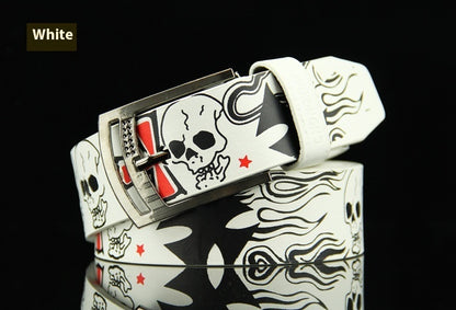Pin Buckle Men's Leather European Hip Hop Skull Casual Belt - sumet.shop