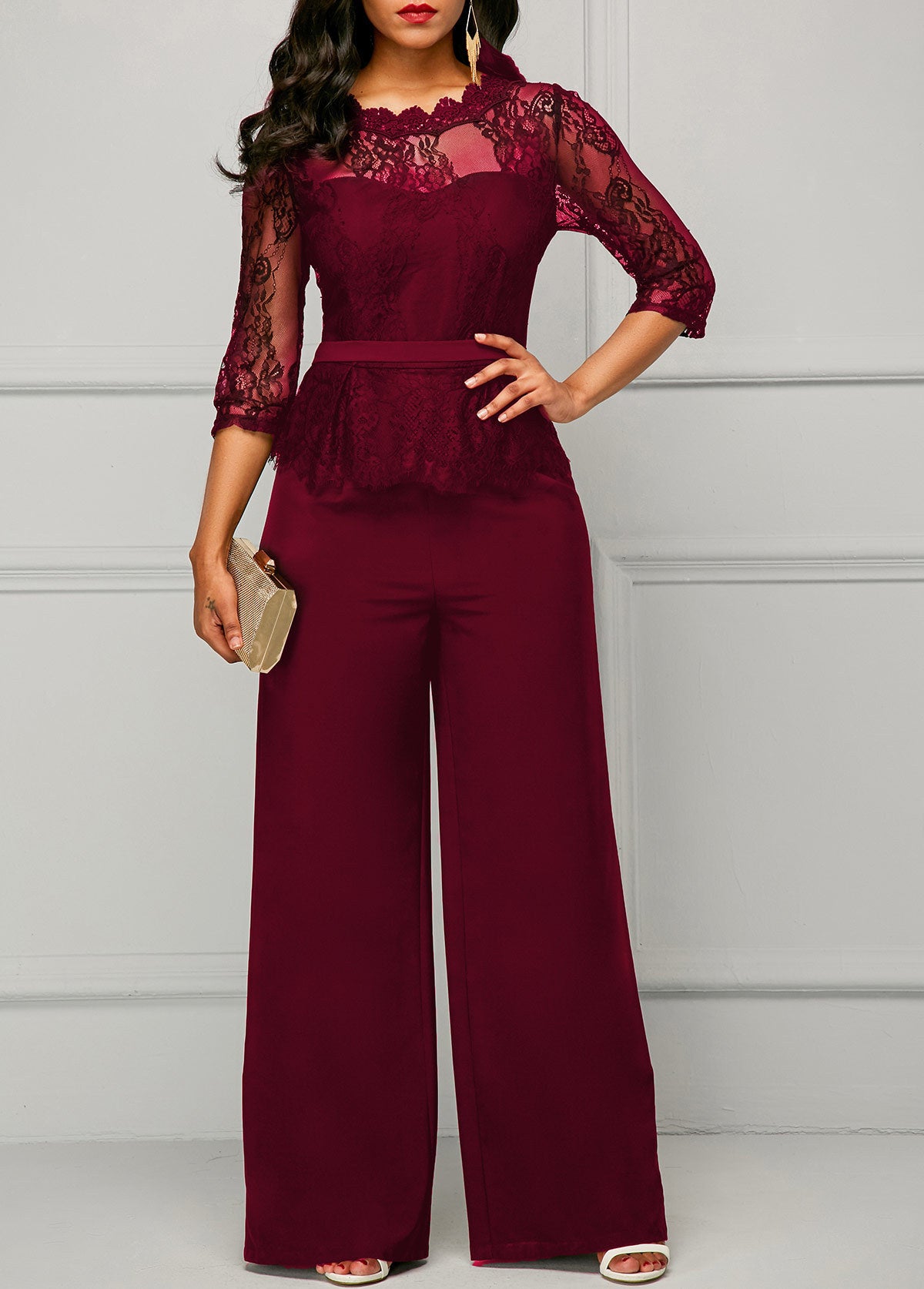 Jumpsuit Straight Women's High Waist Lace Jumpsuit New