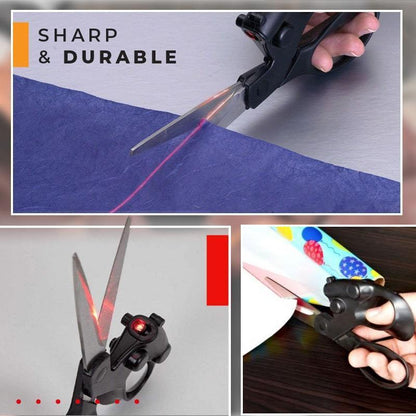 Professional Laser Guided Scissors For Home Crafts Wrapping Gifts Fabric Sewing Cut Straight Fast Scissor Shear - sumet.shop