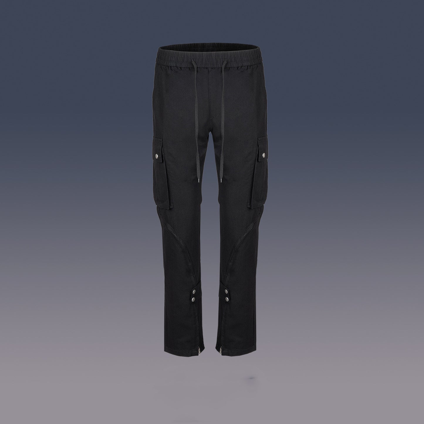 Men's Zip Button Hem Trousers Wide Foot Workwear