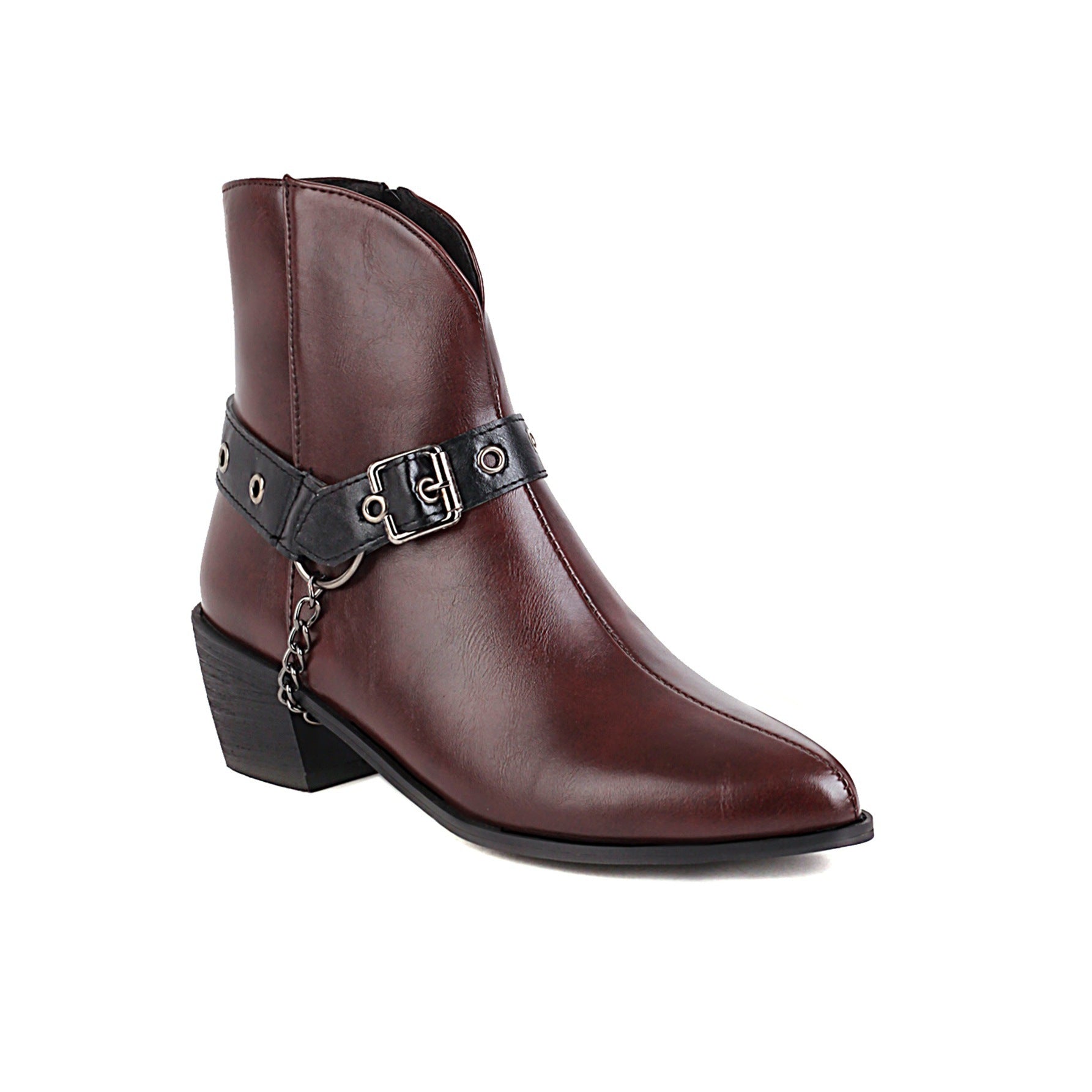 Martin Boots Belt Buckle Mid-heel Rivet Women's Shoes