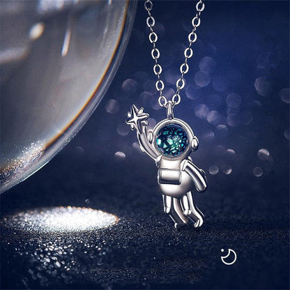 Chain Astronaut Couple Necklace Apendent