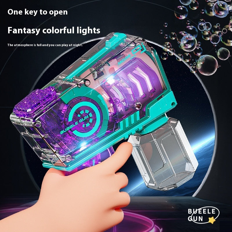 Bubble Gun Mechanical Transparent Light Automatic Bubble Toy - sumet.shop