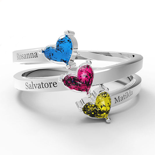 Silver Love Heart Ring With Personalized Name - sumet.shop