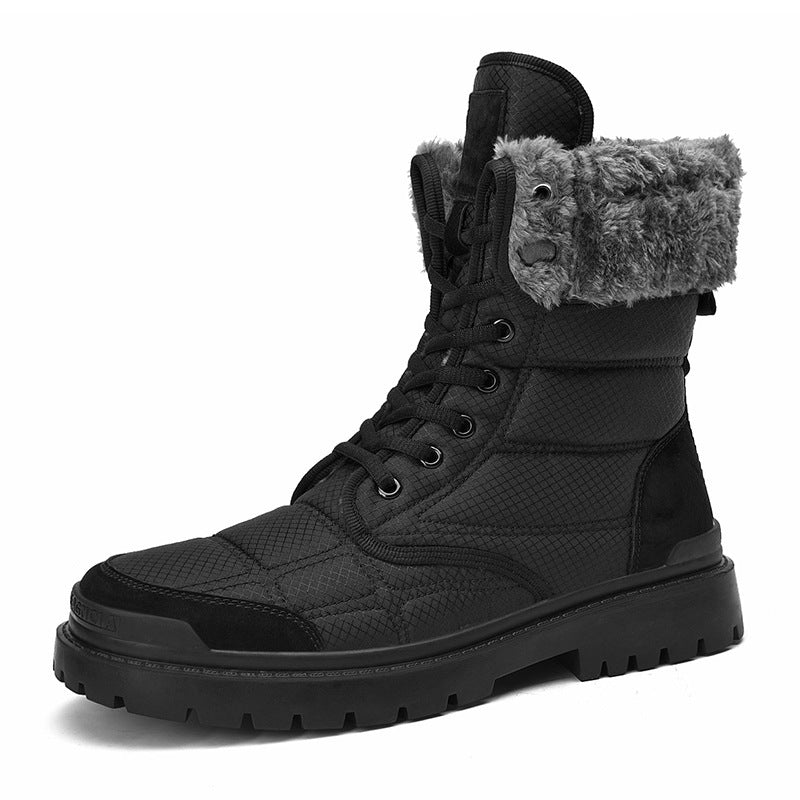 High Top Boots Men's New Outdoor Plus Cotton Fashion High Top Boots