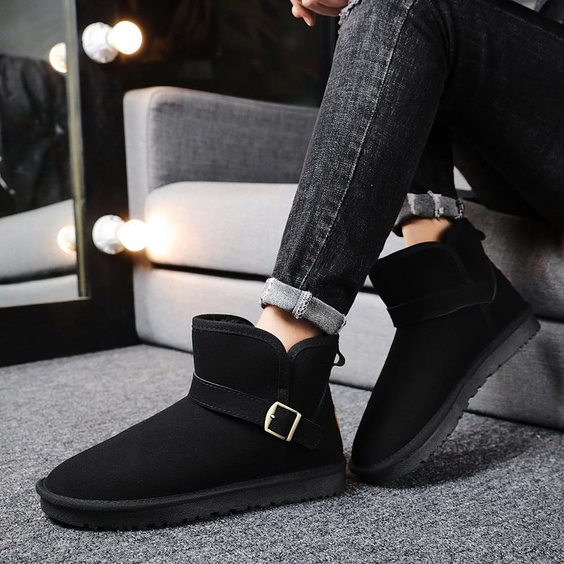 Short Tube Cotton boots Thickened Warm Bread Shoes Plus Velvet Leisure Short Tube Cotton