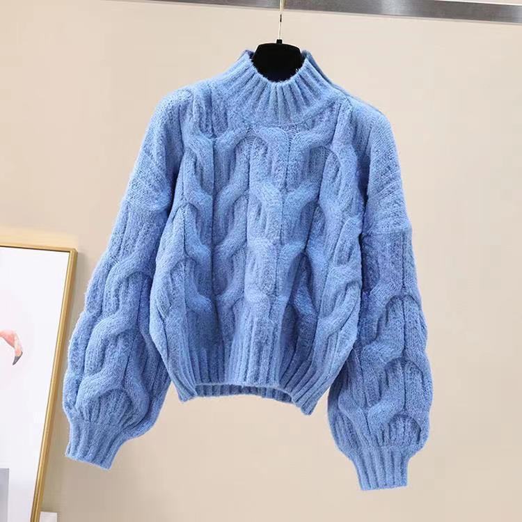 Half-high Collar Long Sleeves Pullover Women's Sweater Autumn