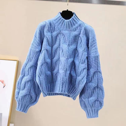 Half-high Collar Long Sleeves Pullover Women's Sweater Autumn