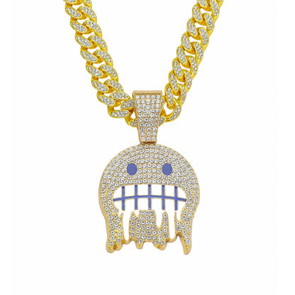 Ice Face Pendant Cuban Link Chain Full Diamond