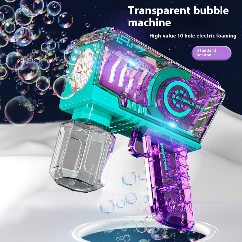 Bubble Gun Mechanical Transparent Light Automatic Bubble Toy - sumet.shop