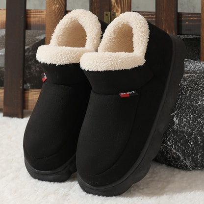 Winter Plush Cotton Shoes Women Men Warm Suede