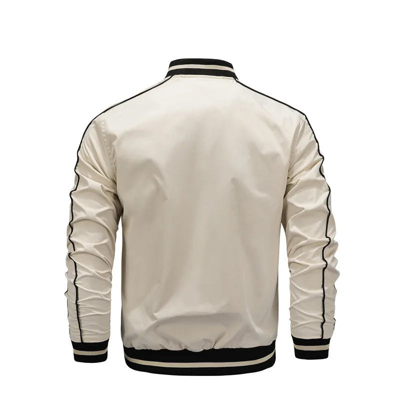 Polyester Jacket Men Baseball Uniform Loose Fashion Polyester Jacket Men