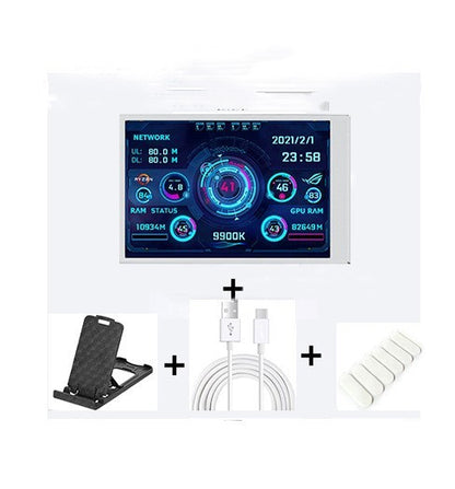 Computer Small Secondary Screen IPS Full View USB Chassis Monitor Date Display