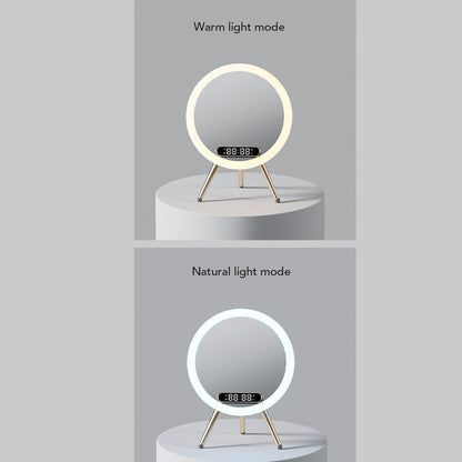 Wireless Charger Digital Clock Time USB LED Mirror Alarm Clock