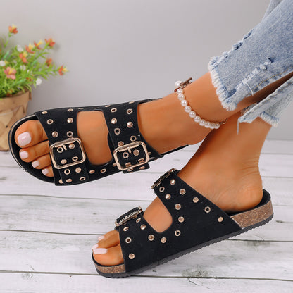 Outer Wear Shoes Women's Thick-soled Belt Buckle For Outer Wear Plus Size Beach Shoes