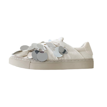 Women's Outer Wear Shoes Baotou Semi-sequined Small White Shoes Slippers Women's Outer Wear