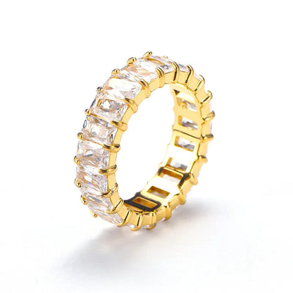 Titanium Steel Ring Niche Colorful Multi-color Zircon Titanium Steel Ring