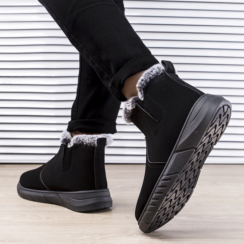 Winter Snow Boots woman V Cutout Shoes With Plush Ankle Boots