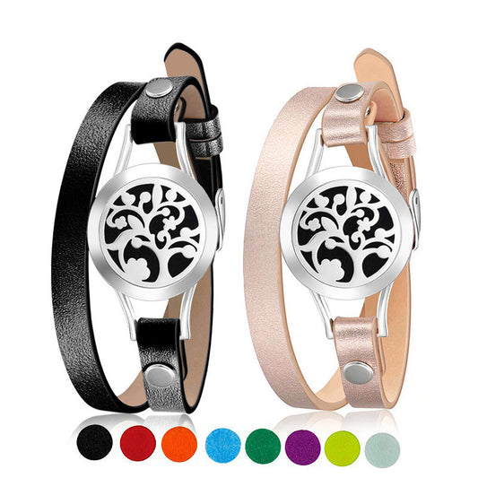 Men's And Women's Fashion Stainless Steel Hollow Essential Oil Diffusion Perfume Lucky Tree Bracelet - sumet.shop