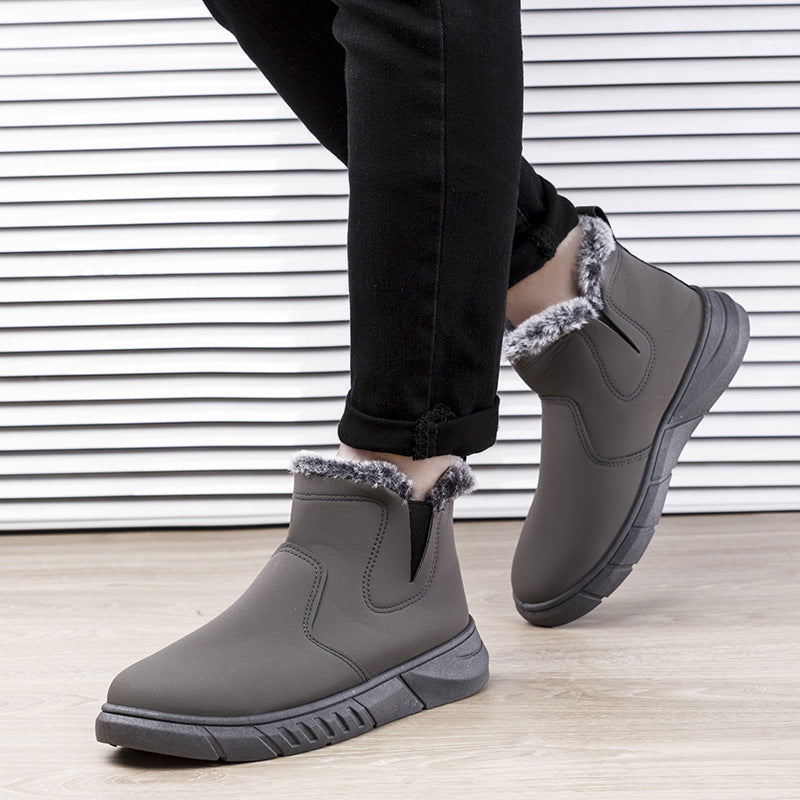 Winter Snow Boots woman V Cutout Shoes With Plush Ankle Boots