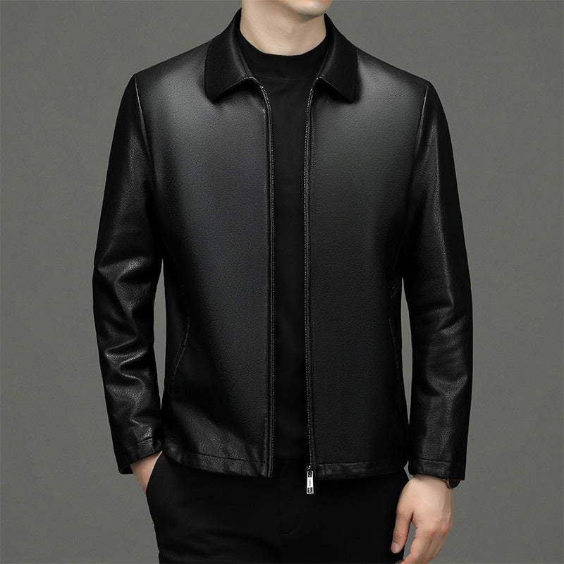 Leather Jacket Men Lapel Ecological Real Leather Clothes Coat Leather Jacket Men
