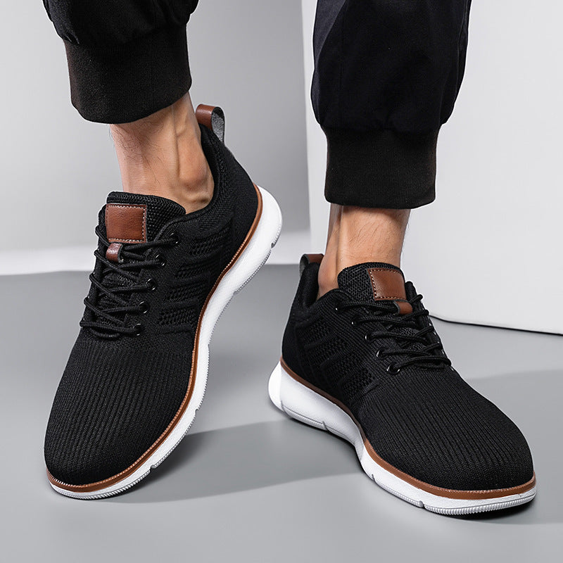 Sports Shoes For Men Fashion Lace-up Mesh Sneakers Casual  Flying Woven Walking Sports Shoes For Men
