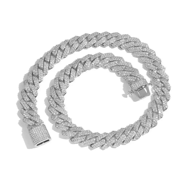 Gold Plated Iced Out Chain for Men and Women Cuban Chain Necklace - sumet.shop