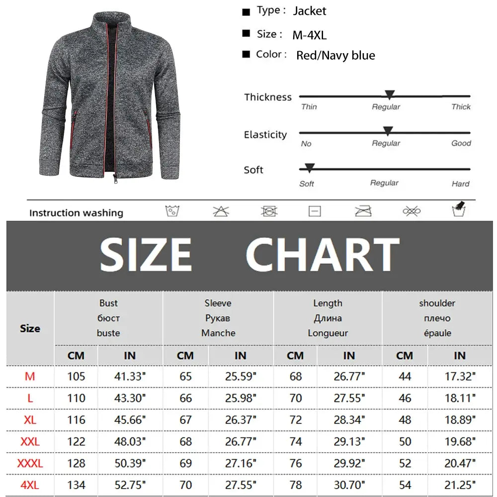 Men Zipper Jackets Standing Collar - sumet.shop