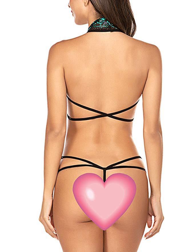 Women's Fashion Personality Lace Bodysuit Set