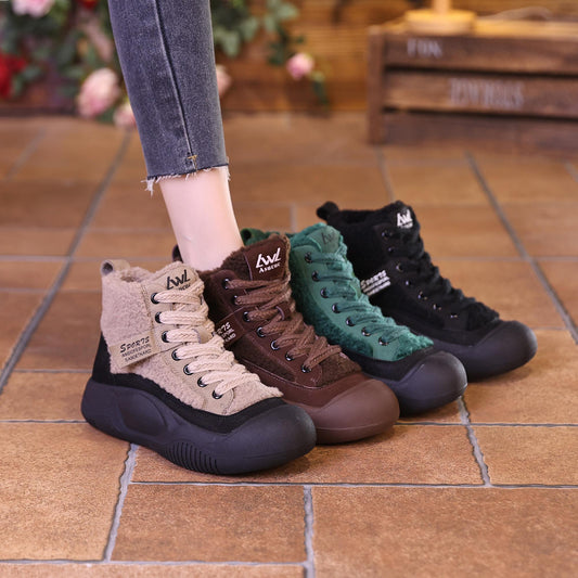 Martin Boots High-top Fleece-lined Soft-soled Martin Boots High-top Anti-slip All-matching