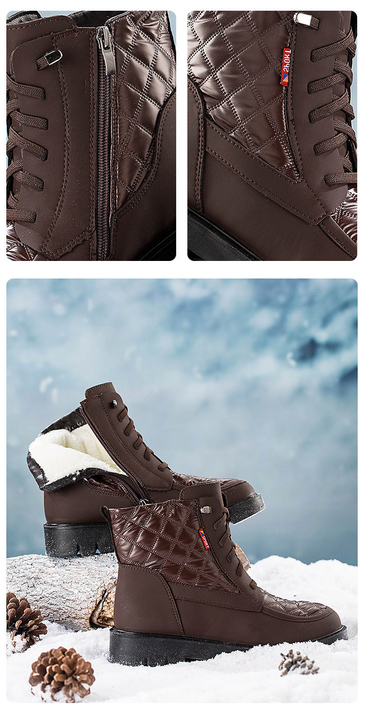 Snow Boots Slip-on Waterproof Short Boots Warm Plus Size Cotton Shoes