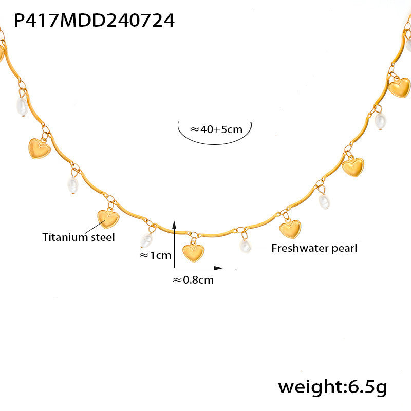 Pearl Tassel Necklace Fashion Multi-element 18K Gold Plating
