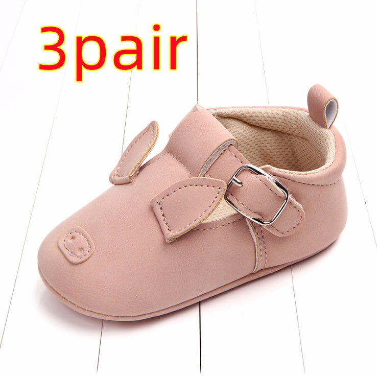 Spring and autumn cartoon animal baby shoes matte leather non-slip soft bottom baby shoes wholesale 0884