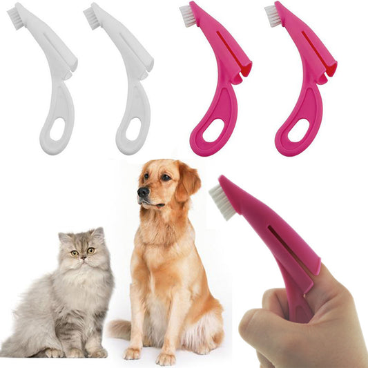 Pet Finger Toothbrush Teddy Dog Brush Bad Breath Tartar Teeth Tool Dog Cat Cleaning Supplies 2 Colors Cat Dog Toothbrushes