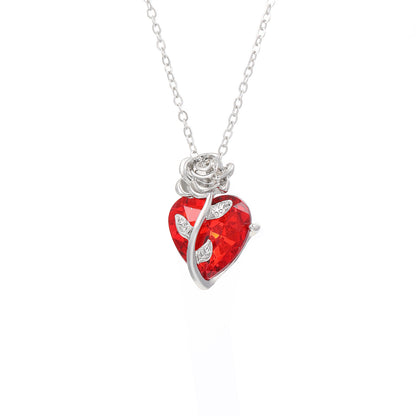 Heart-shaped Clavicle Chain Pendant Necklace For Valentine's Day