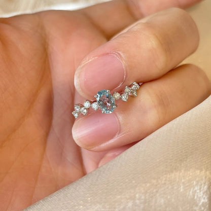 Women's Diamond Ring Fashion Aquamarine Diamond Ring