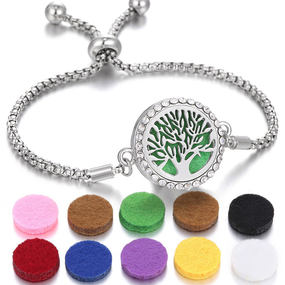 Bracelet Perfume Essential Oil Diffuser Locket Bracelet Charms Women Aroma Diffuser Jewelry - sumet.shop