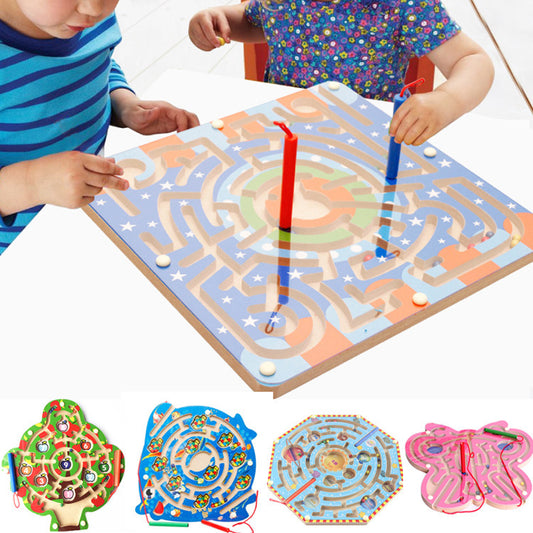 Children's Puzzle Moving Pen On Track To Carry Maze