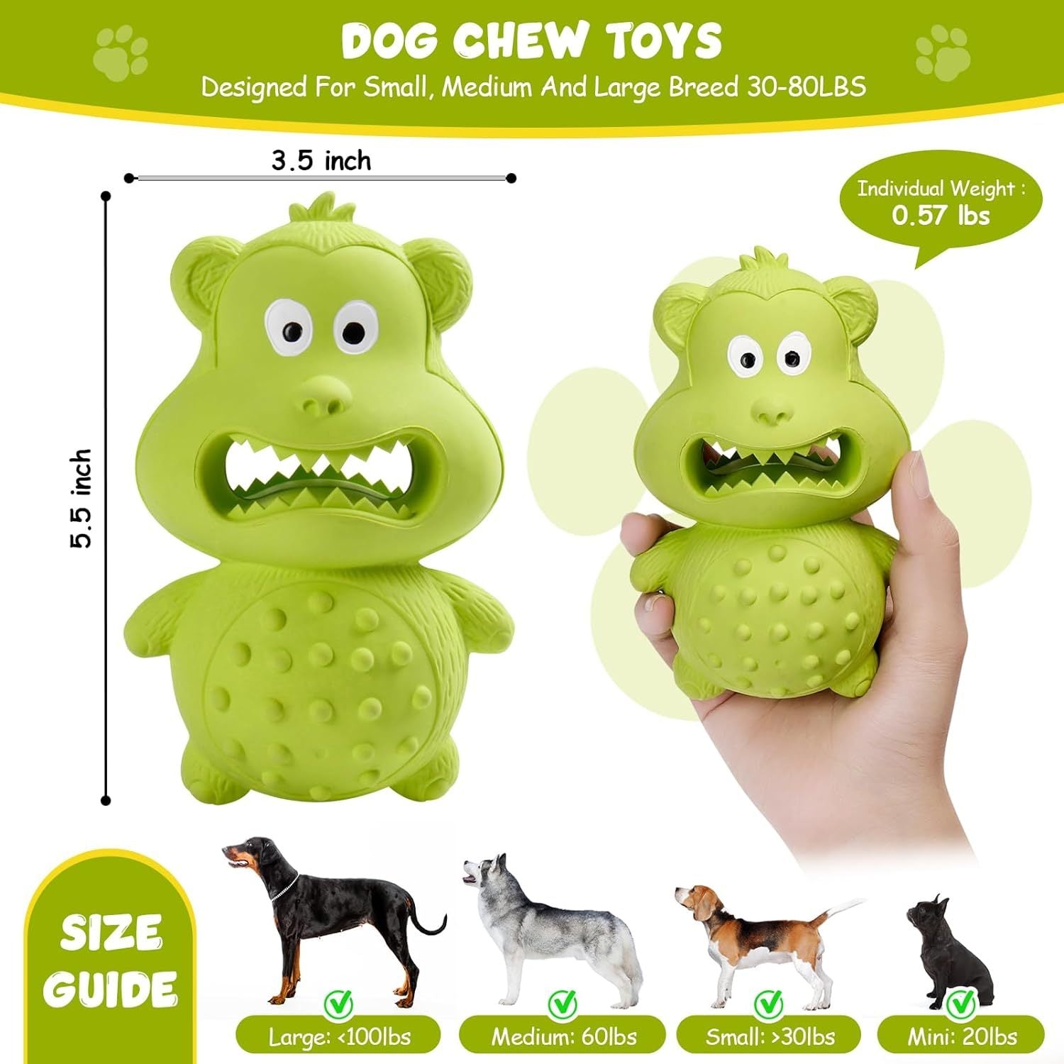 Dog Toys For Aggressive Chewers Natural Rubber Squeaky Dog Toys Indestructible Dog Toy Dog Chew Toys For Aggressive Chewers Interactive Tough Durable Dog Toys Dog Toys To Keep Them Busy