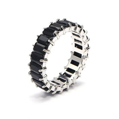 Titanium Steel Ring Niche Colorful Multi-color Zircon Titanium Steel Ring