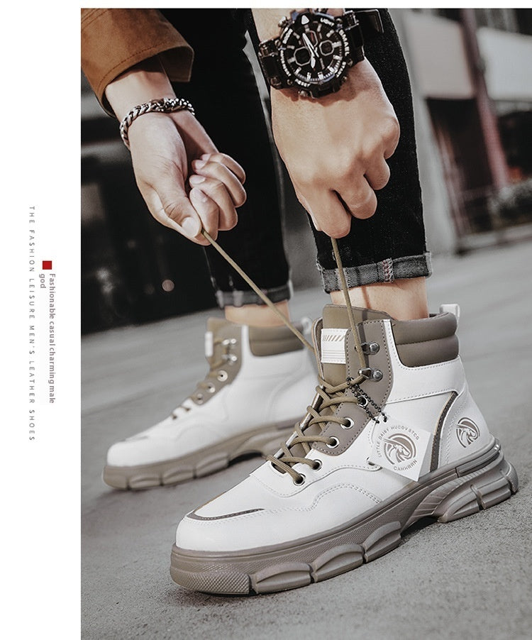 High top Boots Men's Casual Trend High Top British Style Martin Boots