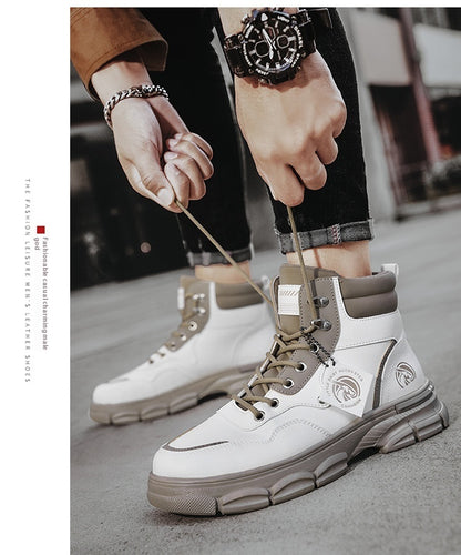 High top Boots Men's Casual Trend High Top British Style Martin Boots